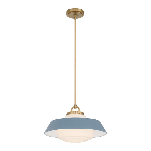 Crystorama Xander 1 Light 16" Pendant, Vibrant Gold/Blue/White - XAN-8006-VG-BL