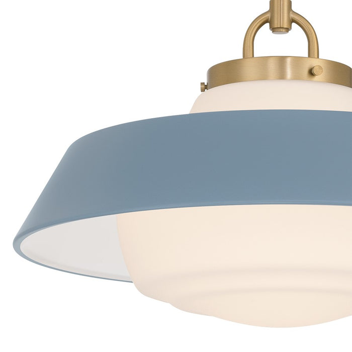 Crystorama Xander 1 Light 16" Pendant, Vibrant Gold/Blue/White