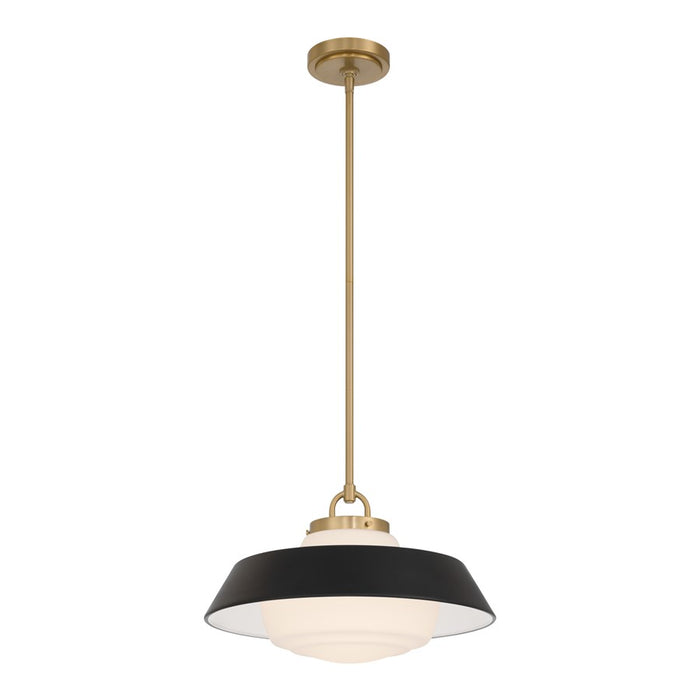 Crystorama Xander 1 Light 16" Pendant, Vibrant Gold/Black/White - XAN-8006-VG-MK