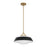 Crystorama Xander 1 Light 16" Pendant, Vibrant Gold/Black/White