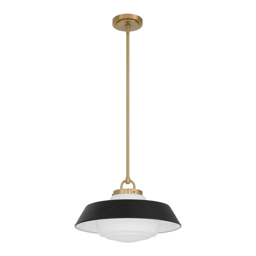 Crystorama Xander 1 Light 16" Pendant, Vibrant Gold/Black/White