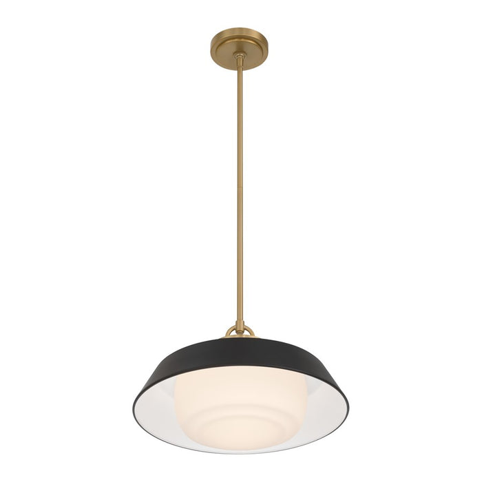 Crystorama Xander 1 Light 16" Pendant, Vibrant Gold/Black/White