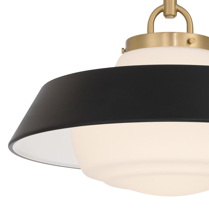 Crystorama Xander 1 Light 16" Pendant, Vibrant Gold/Black/White