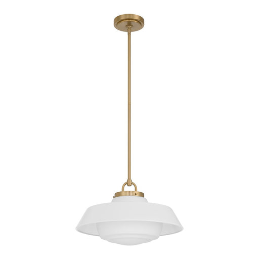 Crystorama Xander 1 Light 16" Pendant, Vibrant Gold/White