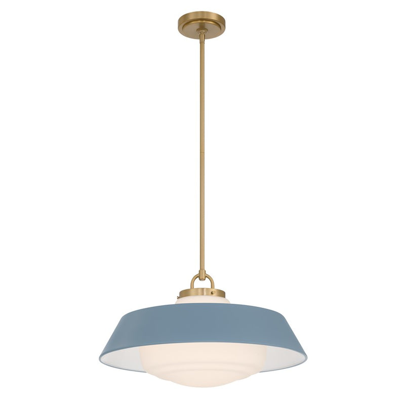 Crystorama Xander 3 Light 20" Pendant, Vibrant Gold/Blue/White