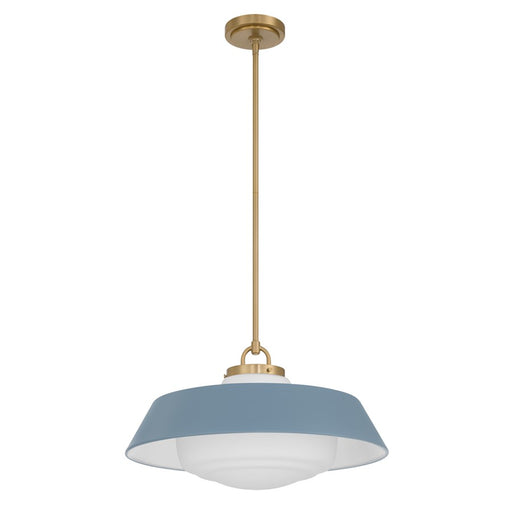Crystorama Xander 3 Light 20" Pendant, Vibrant Gold/Blue/White