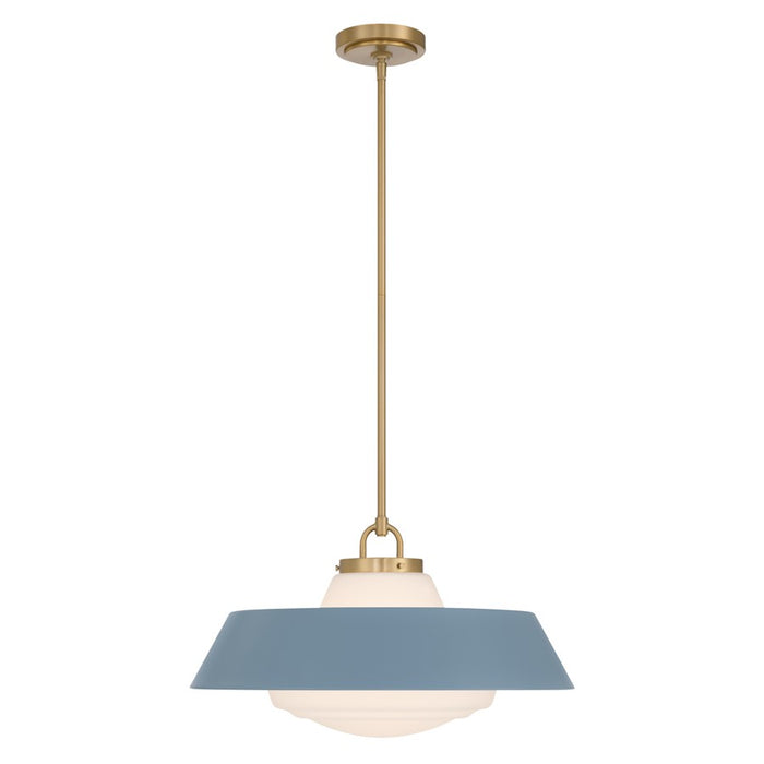 Crystorama Xander 3 Light 20" Pendant, Vibrant Gold/Blue/White