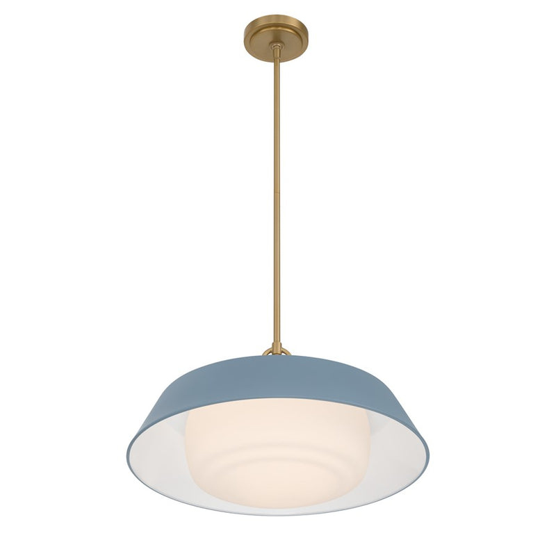 Crystorama Xander 3 Light 20" Pendant, Vibrant Gold/Blue/White
