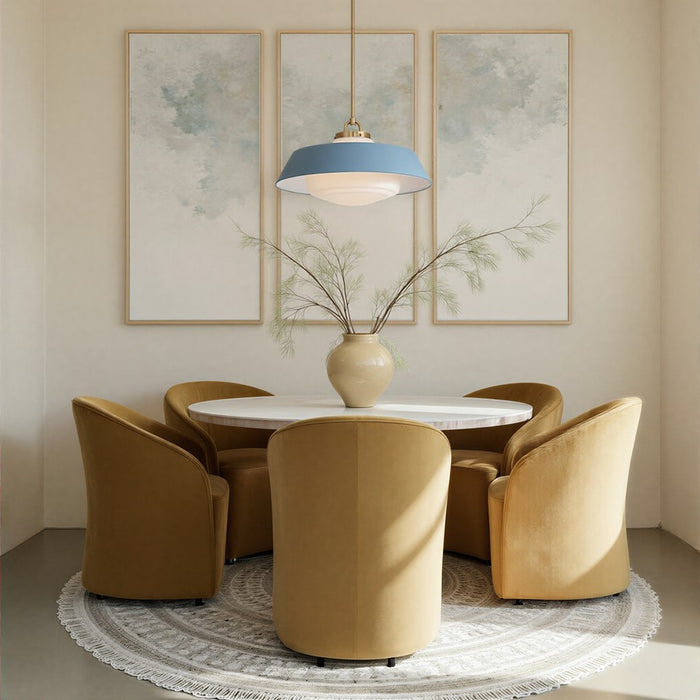 Crystorama Xander 3 Light 20" Pendant, Vibrant Gold/Blue/White