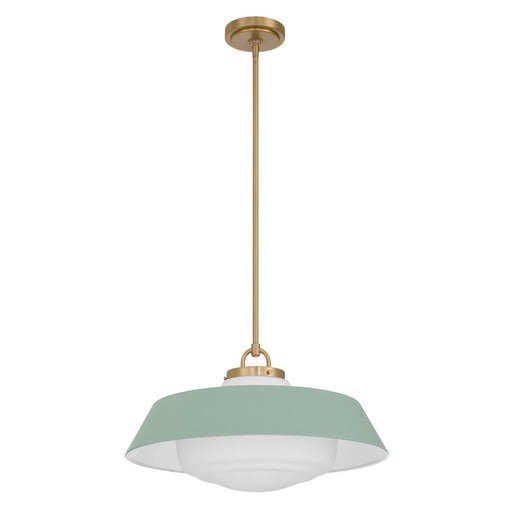 Crystorama Xander 3 Light 20" Pendant, Vibrant Gold/Green/White