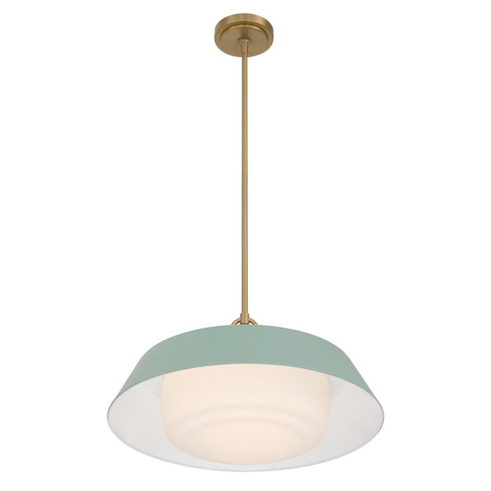 Crystorama Xander 3 Light 20" Pendant, Vibrant Gold/Green/White