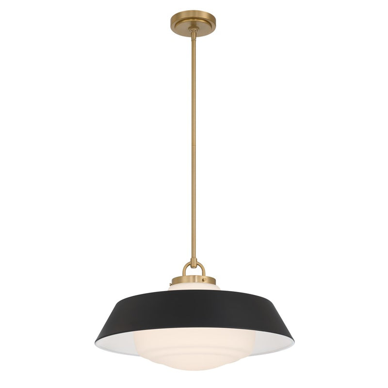Crystorama Xander 3 Light 20" Pendant, Vibrant Gold/Black/White