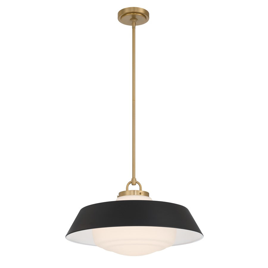 Crystorama Xander 3 Light 20" Pendant, Vibrant Gold/Black/White - XAN-8009-VG-MK