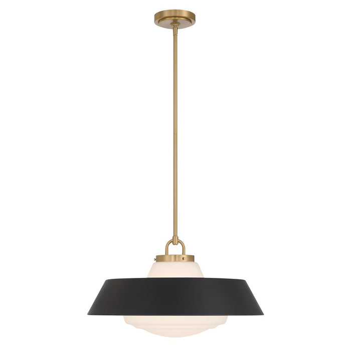 Crystorama Xander 3 Light 20" Pendant, Vibrant Gold/Black/White