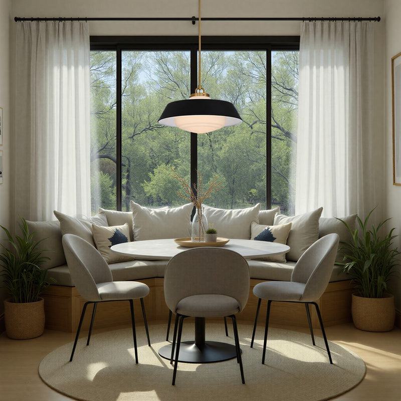 Crystorama Xander 3 Light 20" Pendant, Vibrant Gold/Black/White