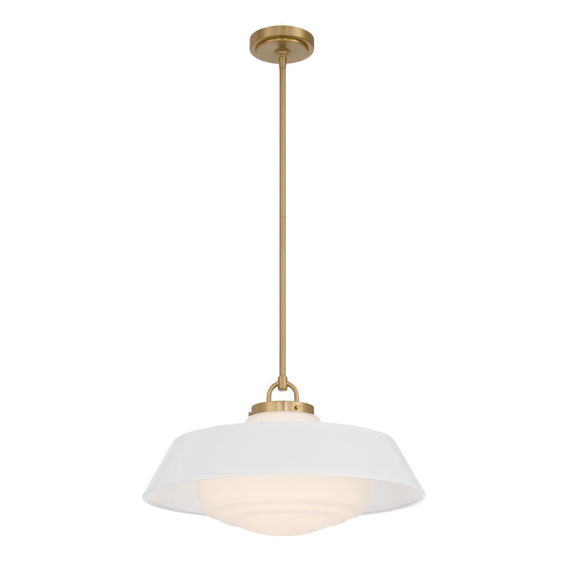 Crystorama Xander 3 Light 20" Pendant, Vibrant Gold/White
