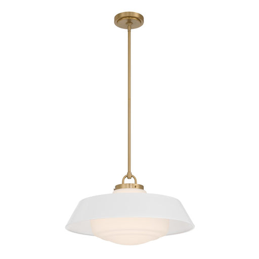 Crystorama Xander 3 Light 20" Pendant, Vibrant Gold/White - XAN-8009-VG-WH