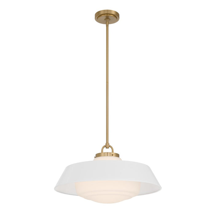 Crystorama Xander 3 Light 20" Pendant, Vibrant Gold/White - XAN-8009-VG-WH