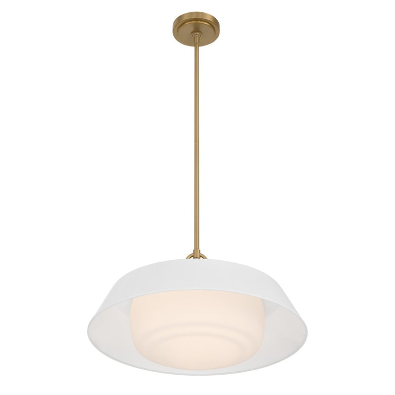 Crystorama Xander 3 Light 20" Pendant, Vibrant Gold/White