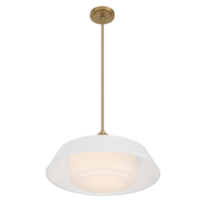 Crystorama Xander 3 Light 20" Pendant, Vibrant Gold/White