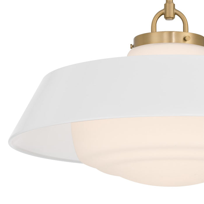 Crystorama Xander 3 Light 20" Pendant, Vibrant Gold/White