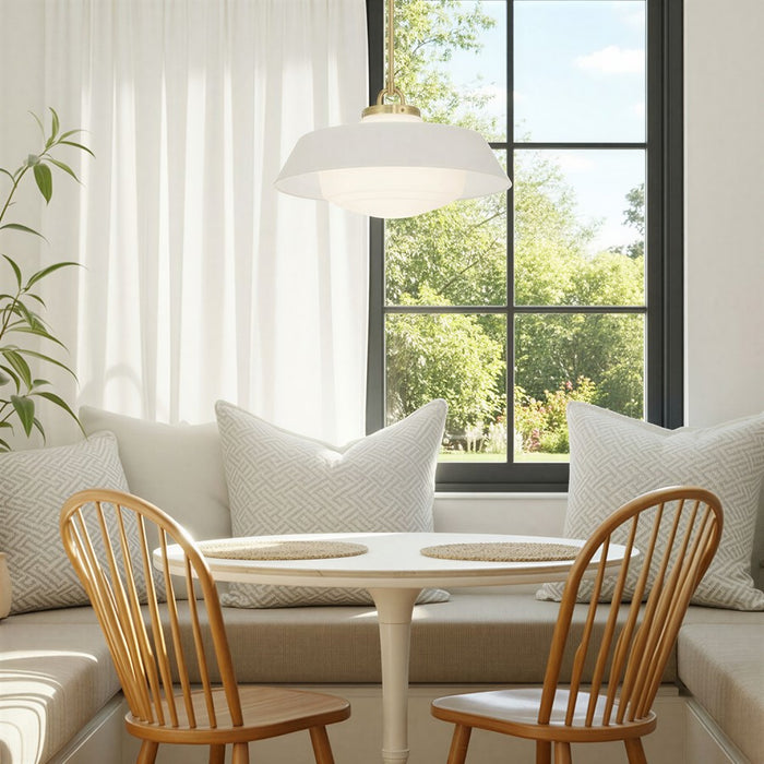 Crystorama Xander 3 Light 20" Pendant, Vibrant Gold/White