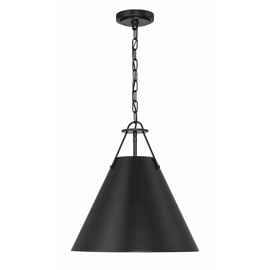 Crystorama Xavier 3 Light Pendant, Matte Black