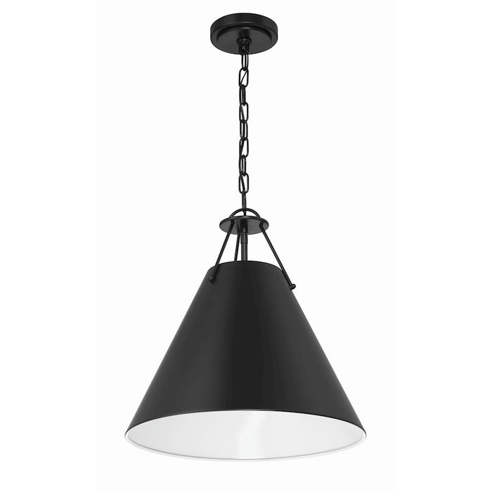 Crystorama Xavier 3 Light Pendant, Matte Black