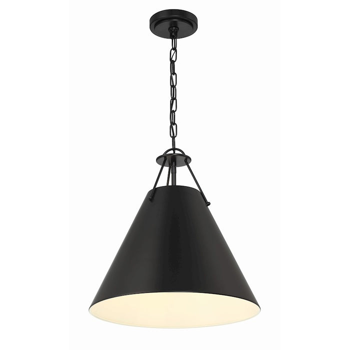 Crystorama Xavier 3 Light Pendant, Matte Black