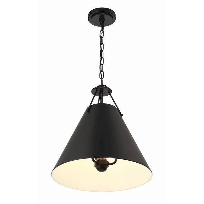 Crystorama Xavier 3 Light Pendant, Matte Black