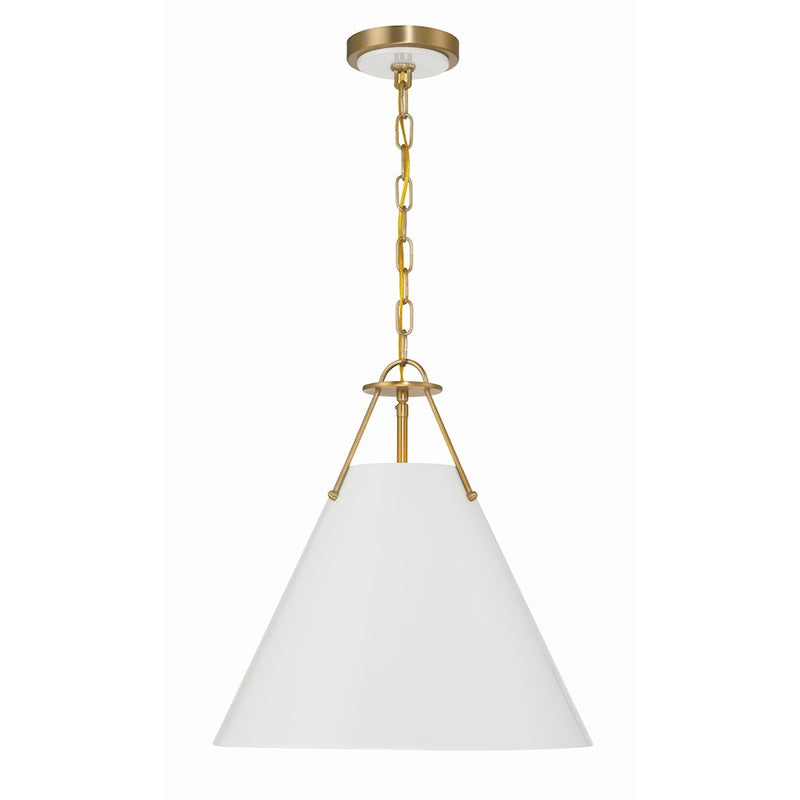 Crystorama Xavier 3 Light Pendant, Vibrant Gold