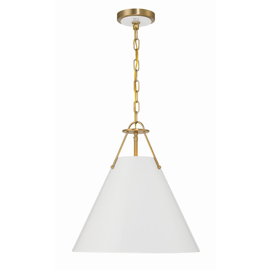 Crystorama Xavier 3 Light Pendant, Vibrant Gold