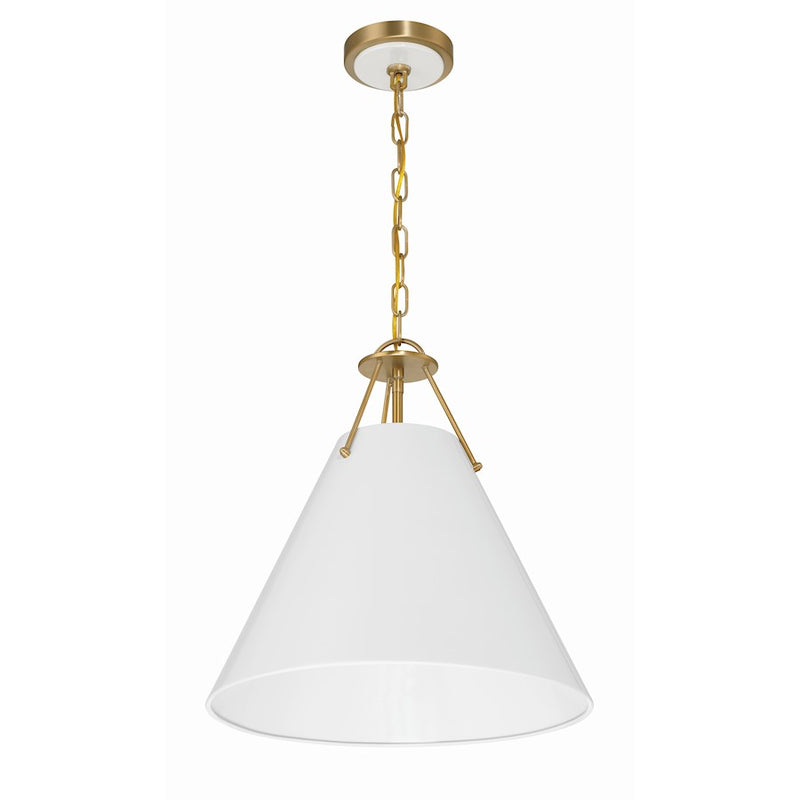 Crystorama Xavier 3 Light Pendant, Vibrant Gold