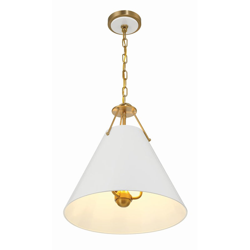 Crystorama Xavier 3 Light Pendant, Vibrant Gold