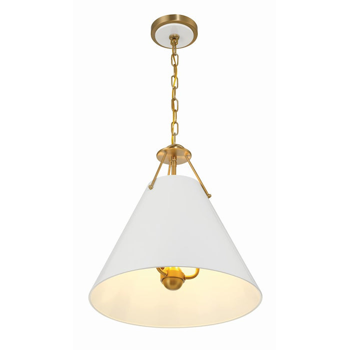 Crystorama Xavier 3 Light Pendant, Vibrant Gold