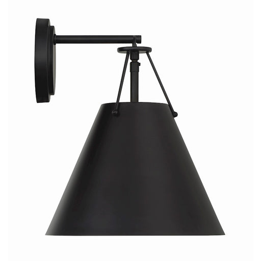 Crystorama Xavier 1 Light Task Sconce, Matte Black