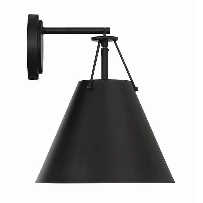Crystorama Xavier 1 Light Task Sconce, Matte Black
