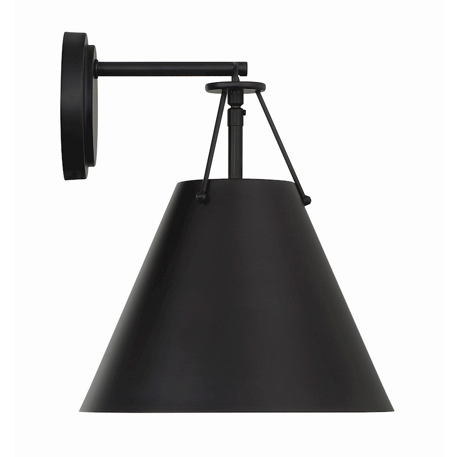 Crystorama Xavier 1 Light Task Sconce, Matte Black