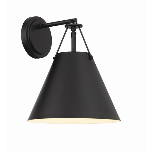Crystorama Xavier 1 Light Task Sconce, Matte Black