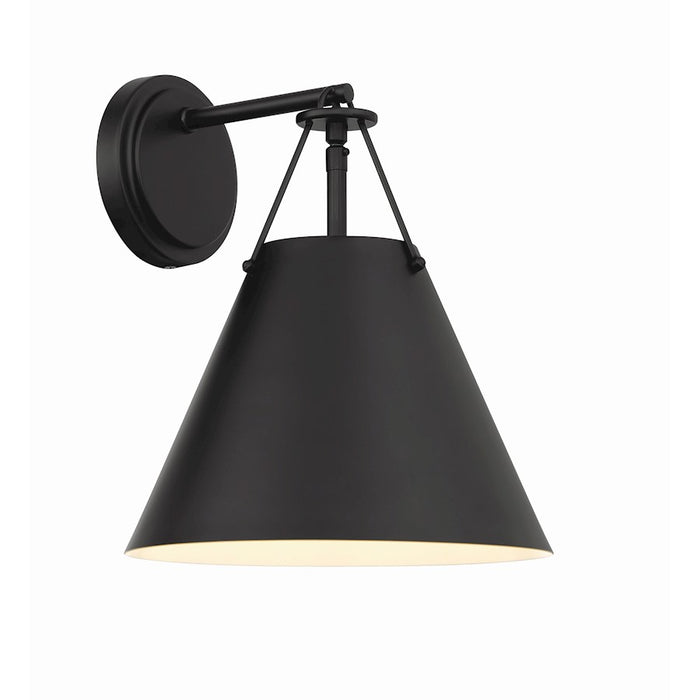 Crystorama Xavier 1 Light Task Sconce, Matte Black