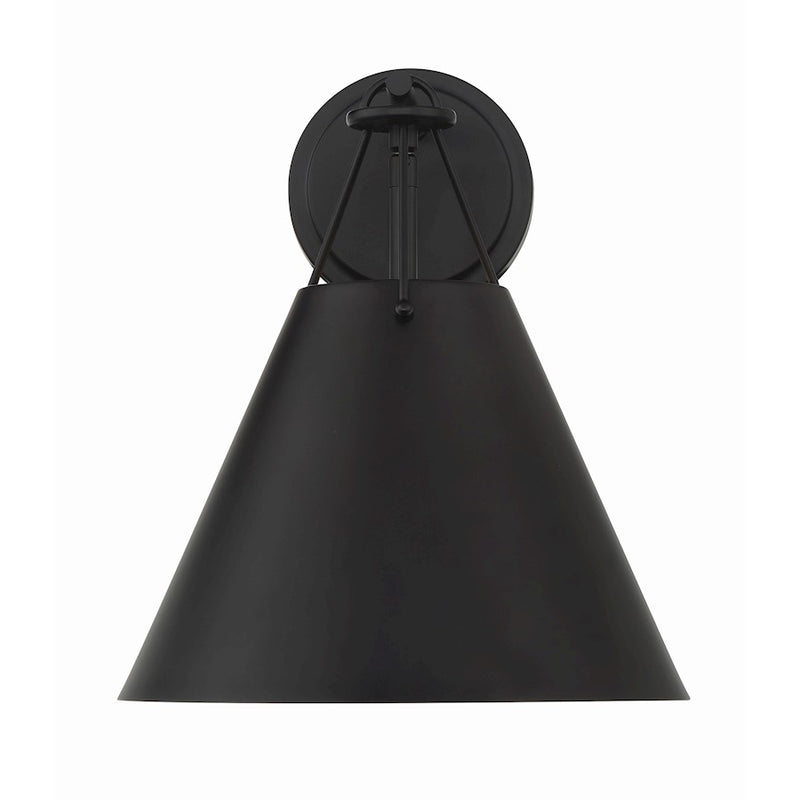 Crystorama Xavier 1 Light Task Sconce, Matte Black