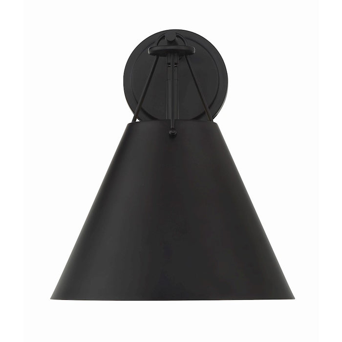Crystorama Xavier 1 Light Task Sconce, Matte Black