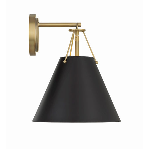 Crystorama Xavier 1 Light Task Sconce, Vibrant Gold