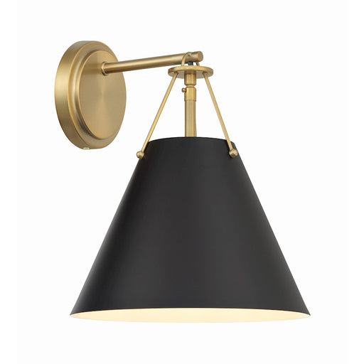 Crystorama Xavier 1 Light Task Sconce, Vibrant Gold