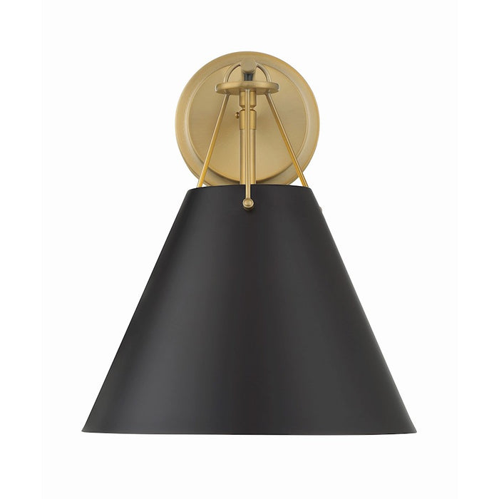 Crystorama Xavier 1 Light Task Sconce, Vibrant Gold