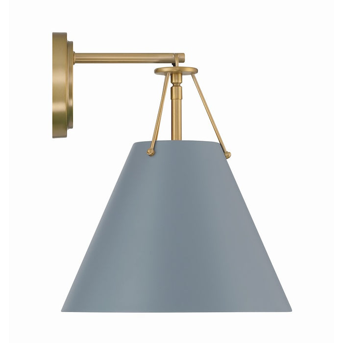 Crystorama Xavier 1 Light Task Sconce, Vibrant Gold/Blue