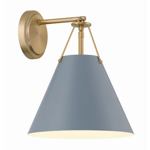 Crystorama Xavier 1 Light Task Sconce, Vibrant Gold/Blue