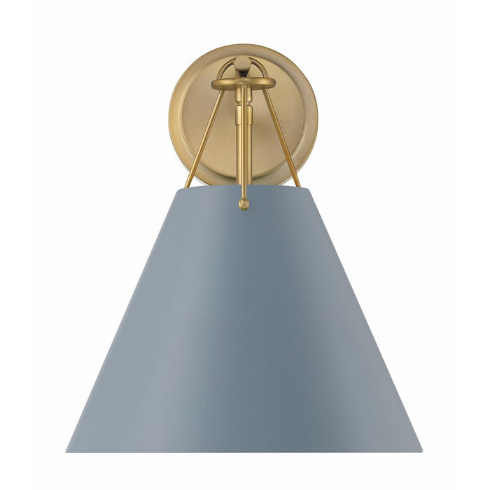 Crystorama Xavier 1 Light Task Sconce, Vibrant Gold/Blue