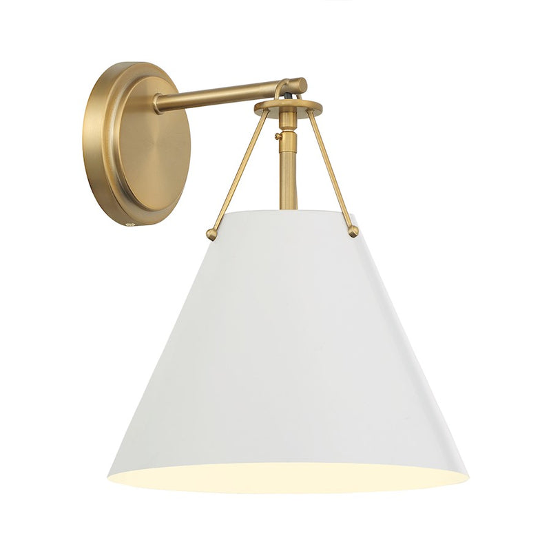 Crystorama Xavier 1 Light Sconce, Vibrant Gold/White/White