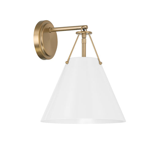 Crystorama Xavier 1 Light Sconce, Vibrant Gold/White/White